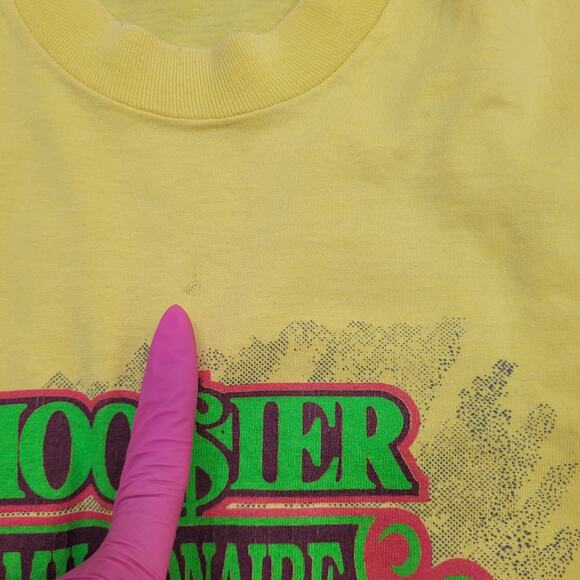 Vintage 80s Hoosier Millionaire Crop Shirt Womens M 19x15 Lottery Game-Show - Picture 4 of 14